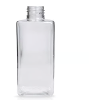 Short Clear PET/PCR Square Bottle (No Cap)