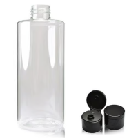 Clear Round PET Bottle & 24mm Flip Top Cap