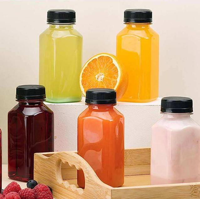 Disposable Drink Bpa Free Clear Juice Plastic Empty Pet Square Juicer Beverage Bottle