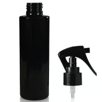 Glossy Black PET/PCR Plastic Bottle & Mini Trigger Spray